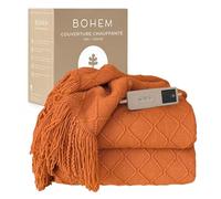 BOHEM Couverture Chauffante Électrique 180x130 cm - 9 Niveaux de Chaleur, Minuterie 1-9h, Arrêt Automatique - Grande Plaid Chauffante Rouge, Lavable en Machine pour Canapé et Lit