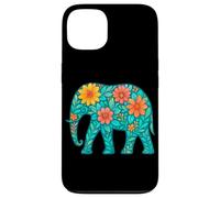 Bohème éléphant Animal Art Floral Cottagecore Wildflower Coque pour iPhone 13