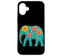Bohème éléphant Animal Art Floral Cottagecore Wildflower Coque pour iPhone 16 Plus