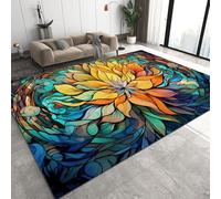Bohème Fleurs Tapis 60 x 110 cm Géométrie Abstract Poil Court Rug Cuisine de Sol Antidérapant Rug pour Cuisine Couloir Q-316