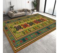 Bohème Floral Tapis 50 x 80 cm Ethnique Géométrique Antidérapant Lavable Tapis de Sol Doux Facile d’Entretien Petit Tapis de Chevet pour Chambre Entrée Q-441