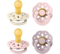 Boheme Lot De 4 Tétines. Sans Bisphénol A,Téterelle Ronde. Latex De Caoutchouc Naturel,Fabriqué Au Danemark. 0-6 Mois (Lot De 4),Blossom Mix