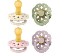 Boheme Lot De 4 Tétines. Sans Bisphénol A,Téterelle Ronde. Latex De Caoutchouc Naturel,Fabriqué Au Danemark. 6-18 Mois (Lot De 4),Dusky Lilac Mix