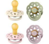 Boheme Lot De 4 Tétines. Sans Bisphénol A,Téterelle Ronde. Latex De Caoutchouc Naturel,Fabriqué Au Danemark. 0-6 Mois (Lot De 4),Dusky Lilac Mix