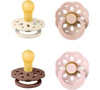 Boheme Lot De 4 Tétines. Sans Bisphénol A,Téterelle Ronde. Latex De Caoutchouc Naturel,Fabriqué Au Danemark,Taille 1 (0-6 Mois),Blush Mix