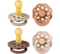 Boheme Lot De 4 Tétines. Sans Bisphénol A,Téterelle Ronde. Latex De Caoutchouc Naturel,Fabriqué Au Danemark. 6-18 Mois (Lot De 4),Vanilla Mix