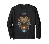 Bohème Loup Mandala Esprit Animal Indigène Hippie Manche Longue