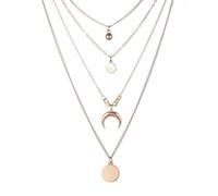 Bohème Or Lune Collier Ras du Cou pour Femmes chaînes déclaration Collier é Carte Coeur Pendentif Colliers Boho Bijoux cadeauOpération Facile