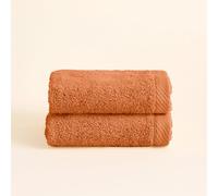 BOHEME Serenity Ginger Lot de 2 serviettes de lavabo 50 x 100 cm | Comprend 2 (50 x 100 cm). 100 % coton peigné. Doux, absorbant, séchage rapide et lavable en machine.