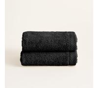 BOHEME Serenity Lot de 2 serviettes de toilette Noir 30 x 50 cm | Comprend 2 (30 x 50 cm). 100 % coton peigné. Doux, absorbant, séchage rapide et lavable en machine.