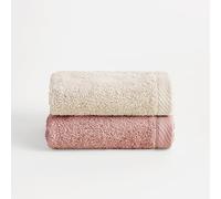 BOHEME Serenity Salmon-Natural Lot de 2 serviettes de douche 70 x 140 cm