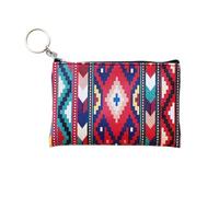Bohème Style PU Leather Key Ring Wallet - Vintage Mini Purse for Women, jaune, Taglia Unica