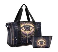 Bohème Tarro Astrologie Yeux Valise Nuit Bagage à Main et Bagages avec Sac de Toilette pour Avion Voyage Grande Capacité, Bohème Tarro Yeux Astrologiques, 1 Taille, Yeux astrologiques Bohème Tarro, 1