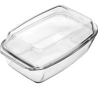 BOHEMIA CRISTAL Bol rectangulaire avec couvercle haut 2,8 litres 33x20cm