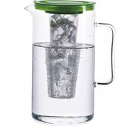 BOHEMIA CRISTAL Pichet avec insert à glace, couvercle plastique, vert, 2 litres