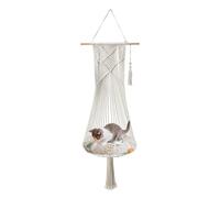 Bohemia Lit pour chat - Hamac en macramé confortable pour chat, lit en corde de coton tissée à la main pour fenêtre, porche, jardin