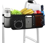 BOHEMIA Panier déambulateur porte-gobelet 2 séparateurs sac rangement amovible poches grande capacité sangles Velcro sécurisées