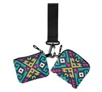 Bohemia Tribe Lot de 2 portefeuilles simples pour femme avec fermeture éclair et poche pour pièces de monnaie pour le travail et les voyages