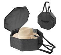 BOHEMIABY Boîte à chapeaux pour voyage et rangement, boîte à chapeaux de cowboy empilable, pliable pour homme et femme, rangement avec poignée, gain de place, voyage avec carton pour placard, Noir