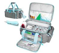 BOHEMIABY Étui de transport, organiseur de voyage pratique avec séparateurs pour accessoires et diverses fournitures, sac de protection, tissu Oxford robuste (bleu gris)