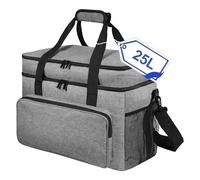 BOHEMIABY Grand Sac Isotherme Repas 25L, Couche Double Imperméable Glaciere Souple Isotherme, Pratique Glacière Souple Isotherme Sac Thermique Hommes Femmes Pique-Nique Camping Plage Gris