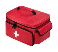 BOHEMIABY Sac à pharmacie de voyage, portable, pour la maison, en nylon imperméable, peut contenir tous les médicaments, 30,5 x 18,9 x 15,9 cm (sac uniquement), rouge