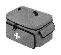 BOHEMIABY Sac à pharmacie de voyage, portable, pour la maison, en nylon imperméable, peut contenir tous les médicaments, 31,4 x 7,7 x 6,9 cm, gris (sac uniquement)