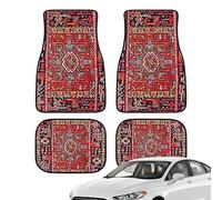 Bohemian Car Mats Front - High-Performance Premium High Performance Portable Rear, Portable, Full Set 4pcs, Sturdy Lightweight Non Slip | Multipurpose Outdoor Indoor Utility