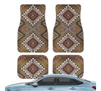 Bohemian Car Mats Front - Premium Versatile Ergonomic Sturdy Sleek Rear Full, Elegant, Set 4pcs, Versatile, Non Slip Heavy Duty Rugs | Multipurpose Outdoor Indoor Utility