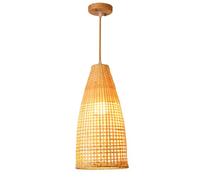 Bohemian Kitchen Island Light Bamboo Illumination Beige Rustic Basket 7.8'' Ceiling Hanging Light Hand Woven Wicker Chandelier For Living Room Dining Room Farmhouse 1-Pack