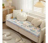 Bohemian Patchwork Cotton Quilted Sofa Mat Couch Cover Floral Pattern Sectional Couch Cover for Living Room Non Slip Soft Floor Mat Chair Seat Cushion(A,60 * 160cm)