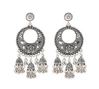 Bohemian Retro Palace Earrings, Round Bell Birdcage Studs For Women, One Size, Acétate, Aucune pierre précieuse.