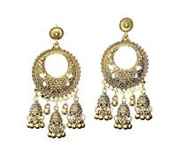 Bohemian Retro Palace Earrings, Round Bell Birdcage Studs For Women, One Size, Acétate, Aucune pierre précieuse.