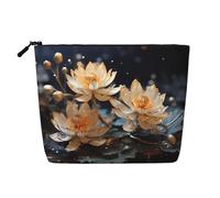 Bohemian White Lotus Trousse de Toilette et Cosmétique Femme Trousse de Toilette Mixte Trousse de Toilette Sac de Rangement pour Soins Personnels Noir Taille Unique