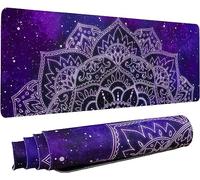 Bohemian XL Mouse Pad Mandala Aesthetic Large Gaming Mouse Pad Galaxy Bohemian Hippie Desk Pad Purple Blue Accessories Boho Decor Accessories 31.5x11.8 inch