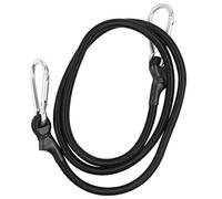BOHHO Heavy Duty Shelves Strap Heavy Duty Tie Down with Carabiner Hook Adjustable Luggage Strap Elastic Rope for Bikes Tie Downs Camping Tie Swing Climb Knot 1m Black Bungee Cords