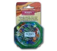 Bohin 26661 quiltste cknadeln avec tête Fleurs Couleurs Assorties (Lot de 50)