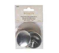 Bohin Boutons Couvrir, Mixed, Argent, 48 mm, Set de 2 Pièces