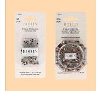 Bohin - Bohin Coloré Assortiment (30 x 0.60mm) Tête de Verre Épingles - 80 Pièces