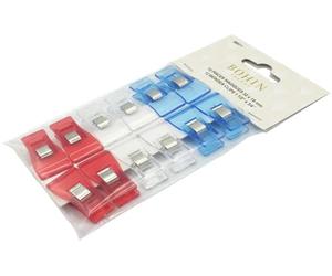 Bohin - Bohin Plastique Bleu/Rouge/Blanc (Grande) Wonder Clips - 12 Pièces