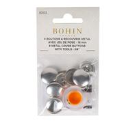 Bohin Boutons à recouvrir Aluminium 18 mm - Lot de 5