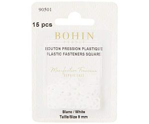 Bohin Boutons carrés en plastique 9 mm x 15 mm