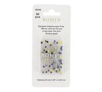 Bohin Épingles à tête de Verre 30 mm x 0,60 mm Acier nickelé Couture et Patchwork 80 unités