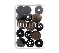 BOHIN France Boutons-Pression Métalliques - Boutons-Pression en Finition Métallique pour Projets de Couture, Plastique, Bronze, 14mm - 4 Pièces