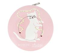BOHIN France Mètre Ruban Automatique sur le Cat Themed - Indications en Centimètres et Pouces, Ruban Double Face pour Projets de Couture et de Mesure, Boîtier en Plastique, Rose, 150cm - 1 Pièce