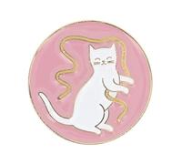 BOHIN France Minder-Aiguilles Thème Chat - Finition Brillante, Aimant en Métal pour Projets de Crochet ou Tricot, Rose - 1 Pièce