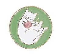 BOHIN France Minder-Aiguilles Thème Chat - Finition Brillante, Aimant en Métal pour Projets de Crochet ou Tricot, Vert - 1 Pièce