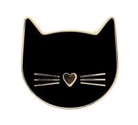 BOHIN France Minder-Aiguilles Thème Chat - Finition Brillante, Aimant en Métal pour Projets de Crochet ou Tricot, Noir - 1 Pièce