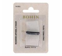 BOHIN France Recharge pour Roulette à Craie - Outil de Marquage pour Tracer des Lignes de Patron, Plis ou Boutonnières sur Tissu, Blanc - 2 Pièces