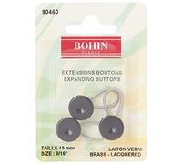 Bohin Lot de 3 boutons extensibles 15 mm Noir